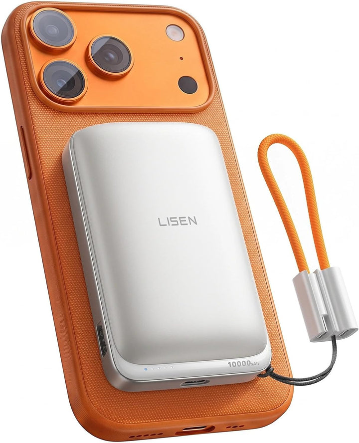 LISEN Cargador portátil magnético para iPhone 10000mAh | QI2.2 Carg...