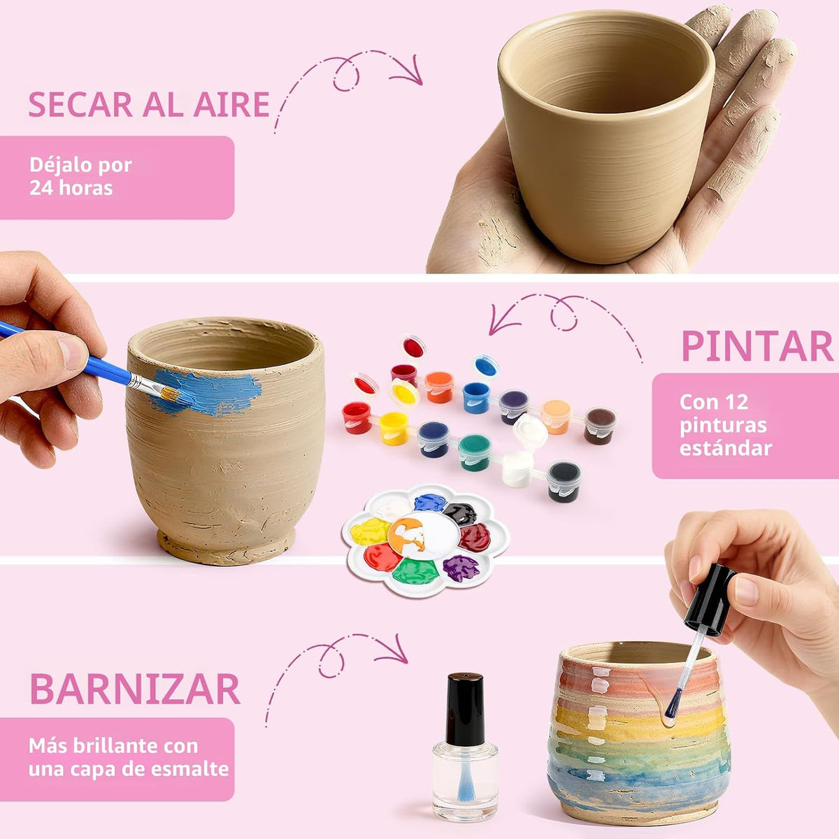 Rueda de cerámica para niños, kit de manualidades de unicornio para niños de 6 a 12 años