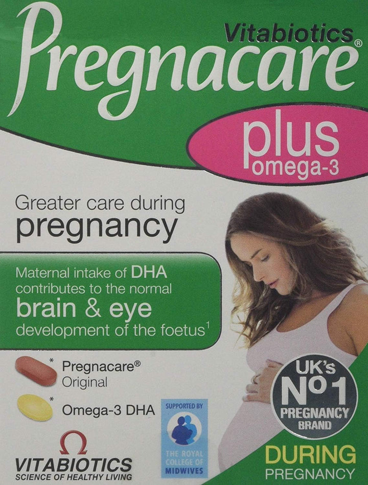 2 paquetes Vitabiotics Pregnacare Plus Omega 3 - 56 tabletas = tota...