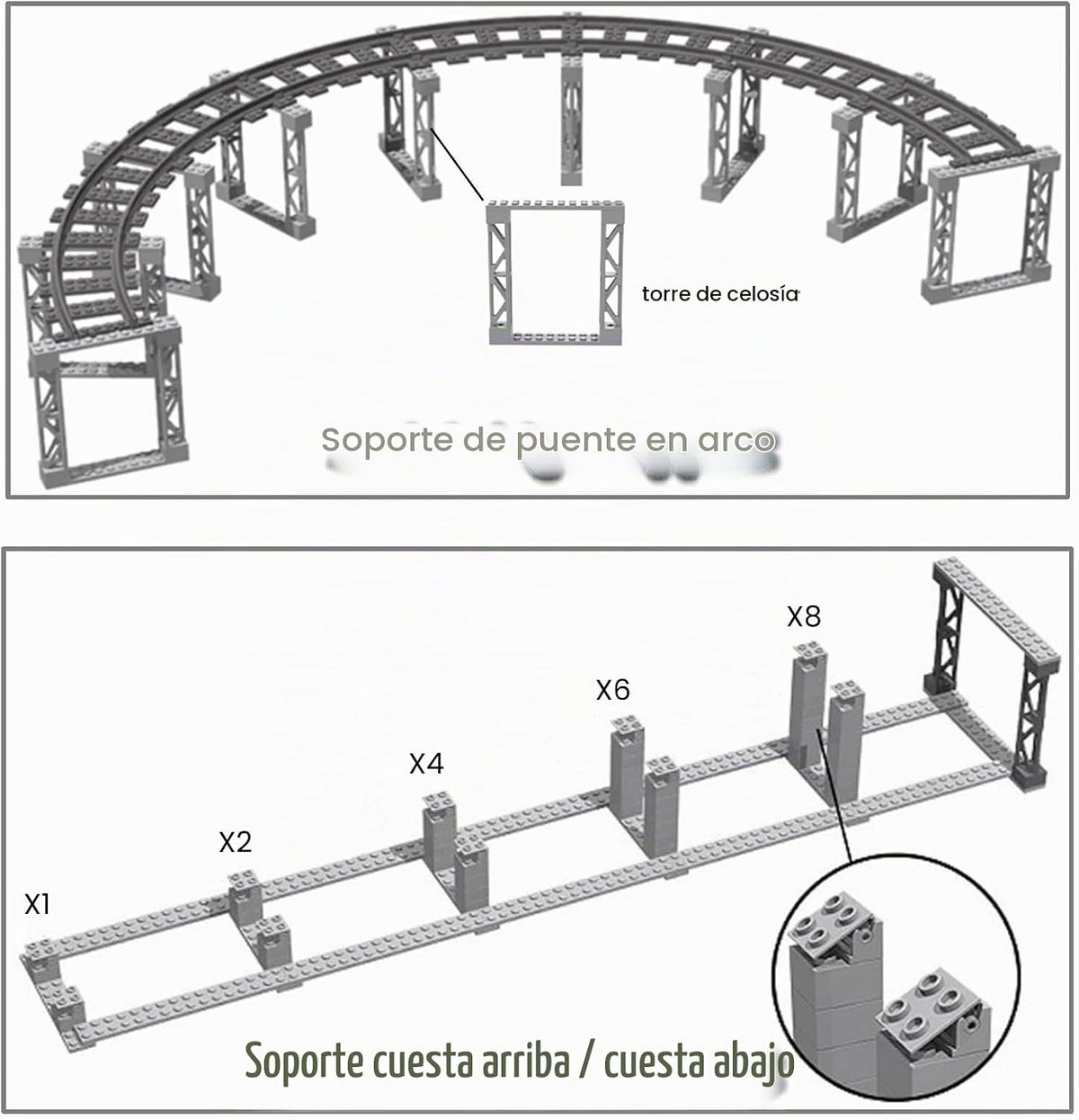 Finger Rock Juego de bloques de construcción de pistas de tren de ciudad, 212 piezas de rieles flexibles para vías de tren, juego de accesorios de expansión de ferrocarril cuesta arriba y descenso, pistas curvas rectas