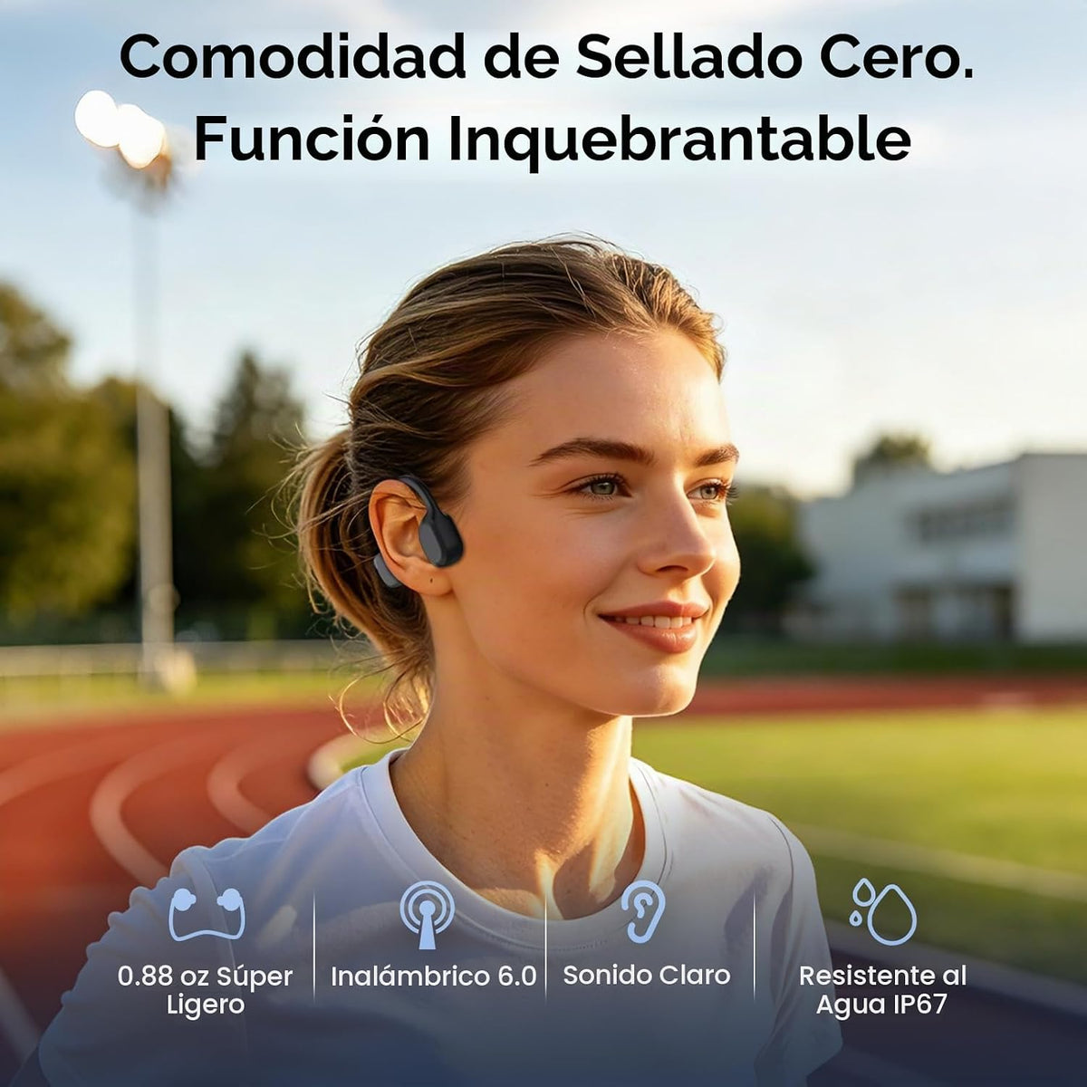 Auriculares de conducción ósea Bluetooth 6.0, impermeable IP67