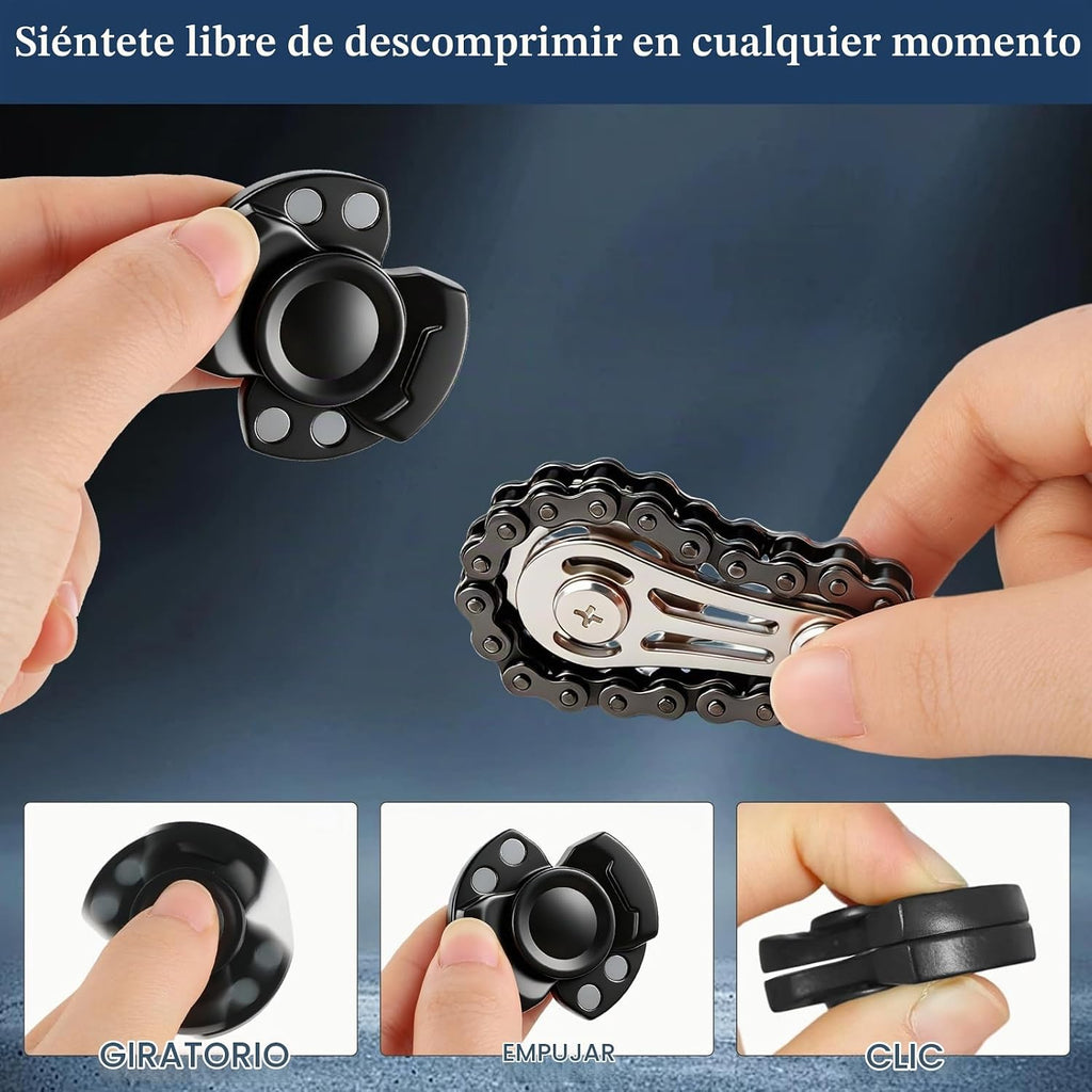 Juego de 10 juguetes antiestrés EDC de metal de alta calidad, silenciosos para adultos, juguetes sensoriales para aliviar el estrés para TDAH TOC, deslizadores de metal resistentes, juguetes