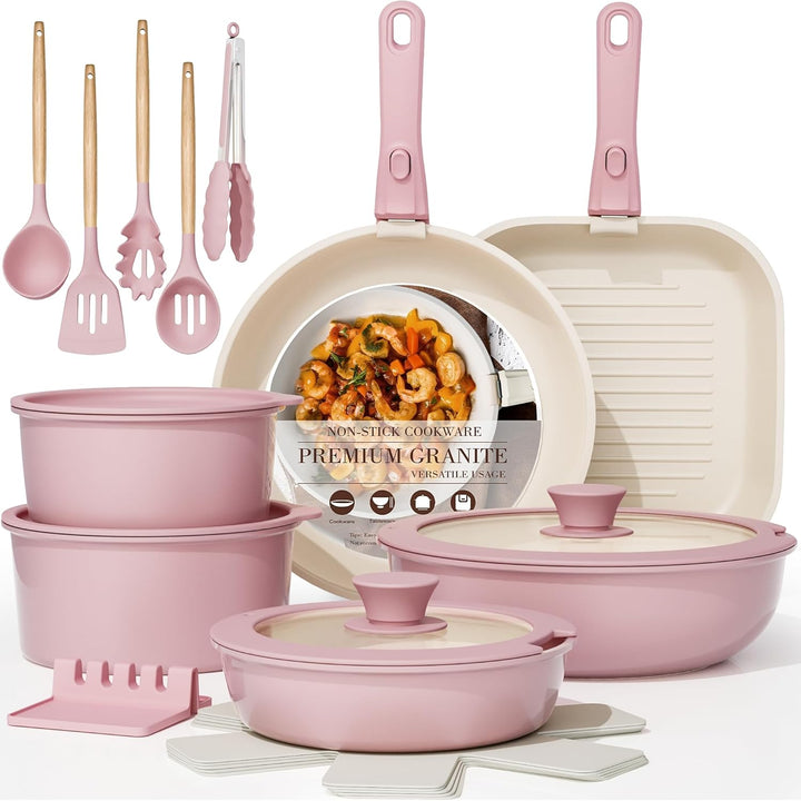 Astercook - Juego de utensilios de cocina de cerámica antiadherente...