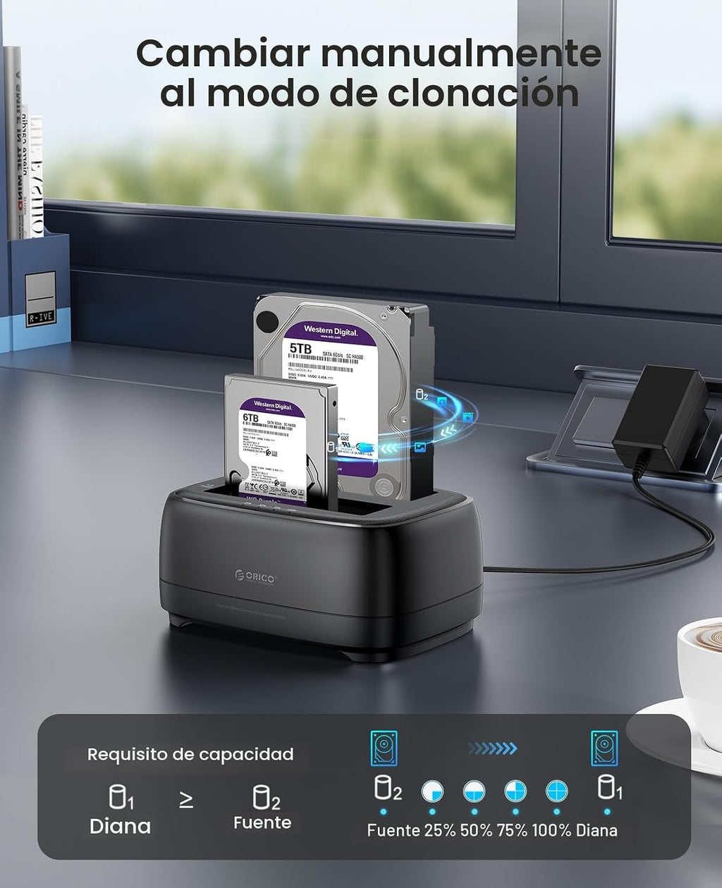 ORICO USB Type C a SATA 2 Bay Hard Drive Docking Station