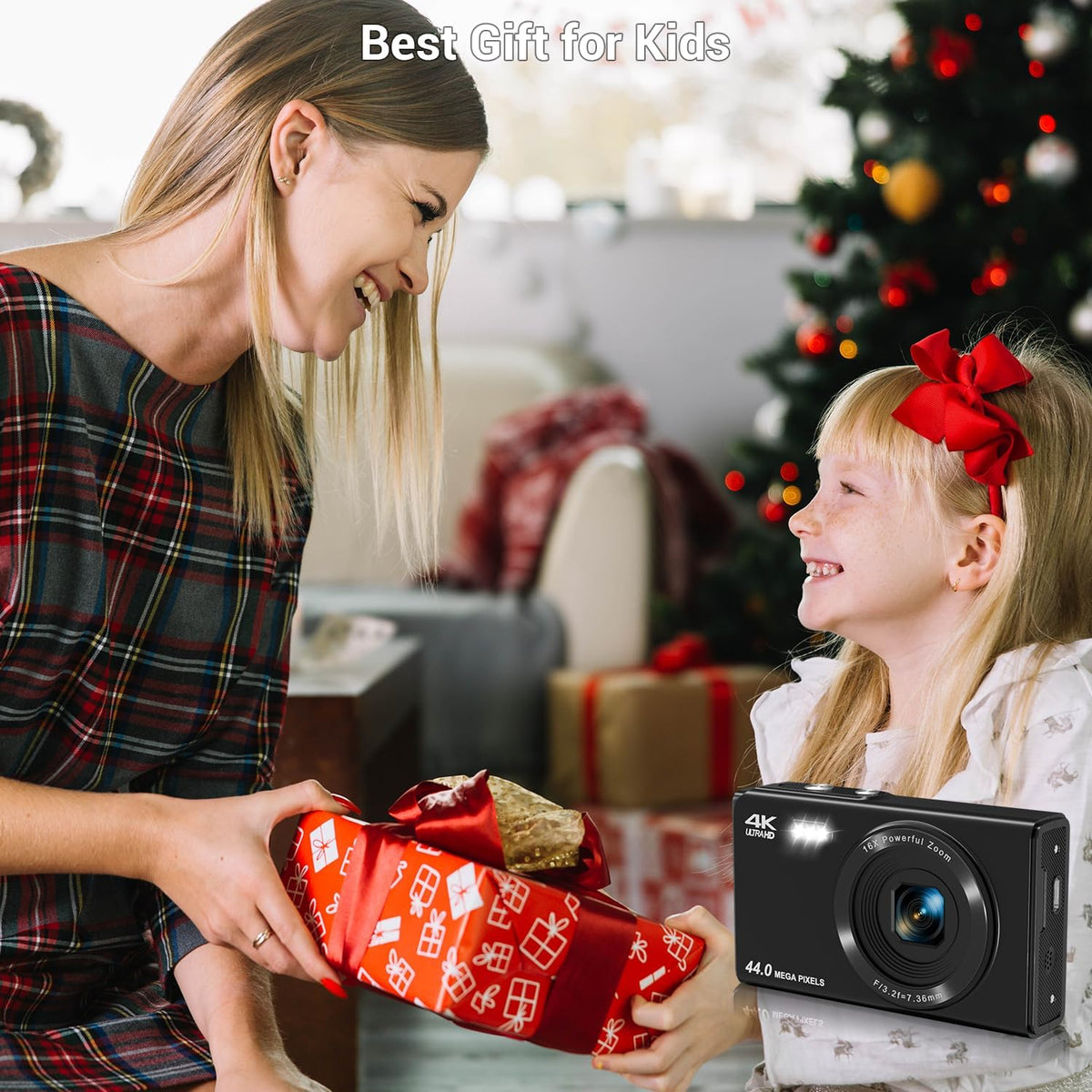 Cámara digital, cámara de enfoque automático de 4K 44MP con punto y...