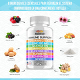 Apoyo inmunológico 8 en 1 con quercetina, zinc 50mg, vitamina C 100...