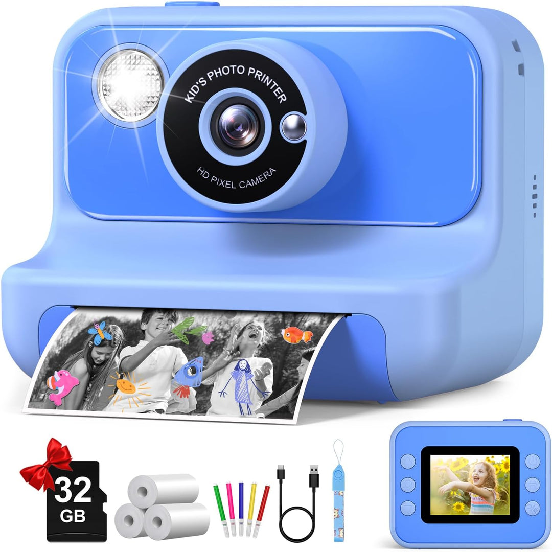 Cámara para niños con impresión instantánea, regalos de Navidad y c...