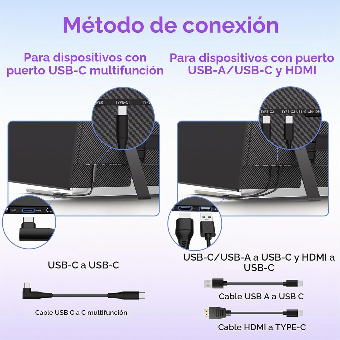 ROYY - Extensor de pantalla para laptop, monitor portátil 1080P FHD...