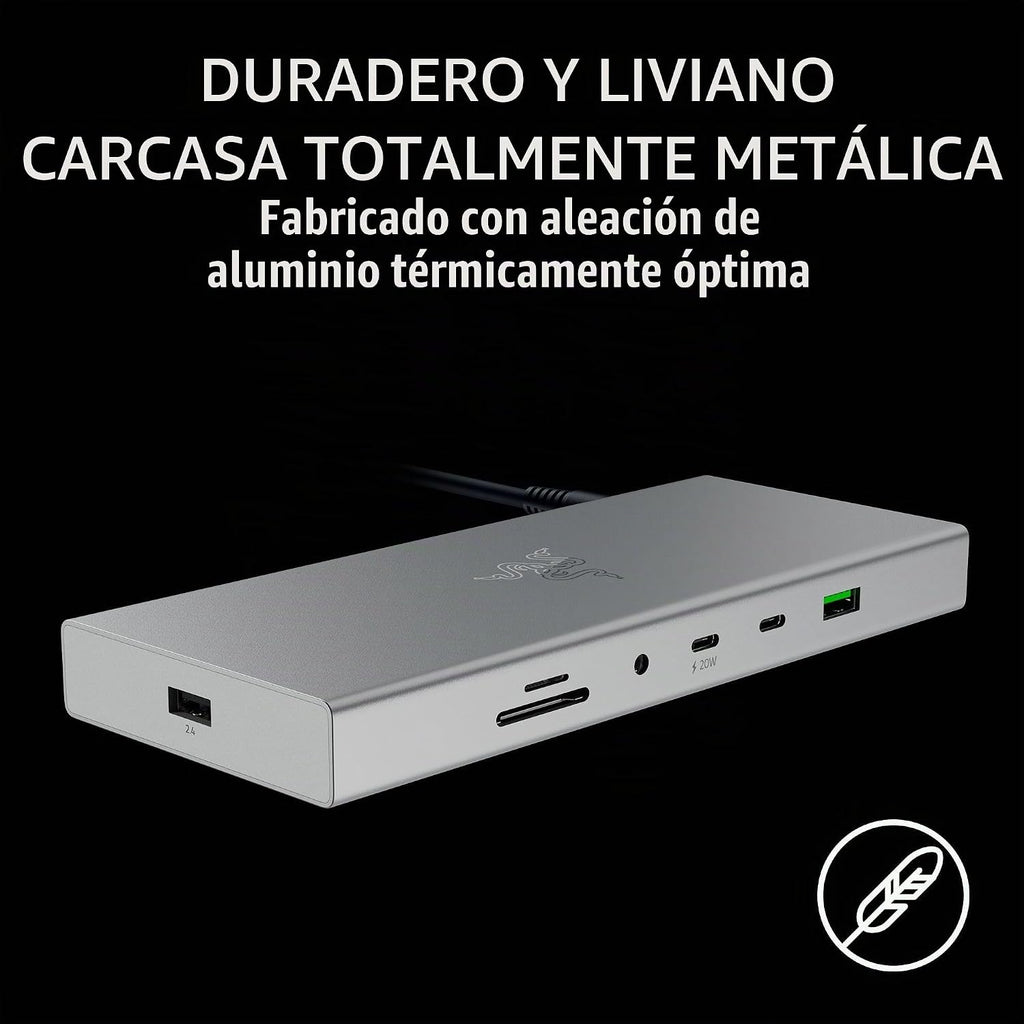 Razer Base USB 4, 14 puertos, compatible con Windows y Mac, color blanco
