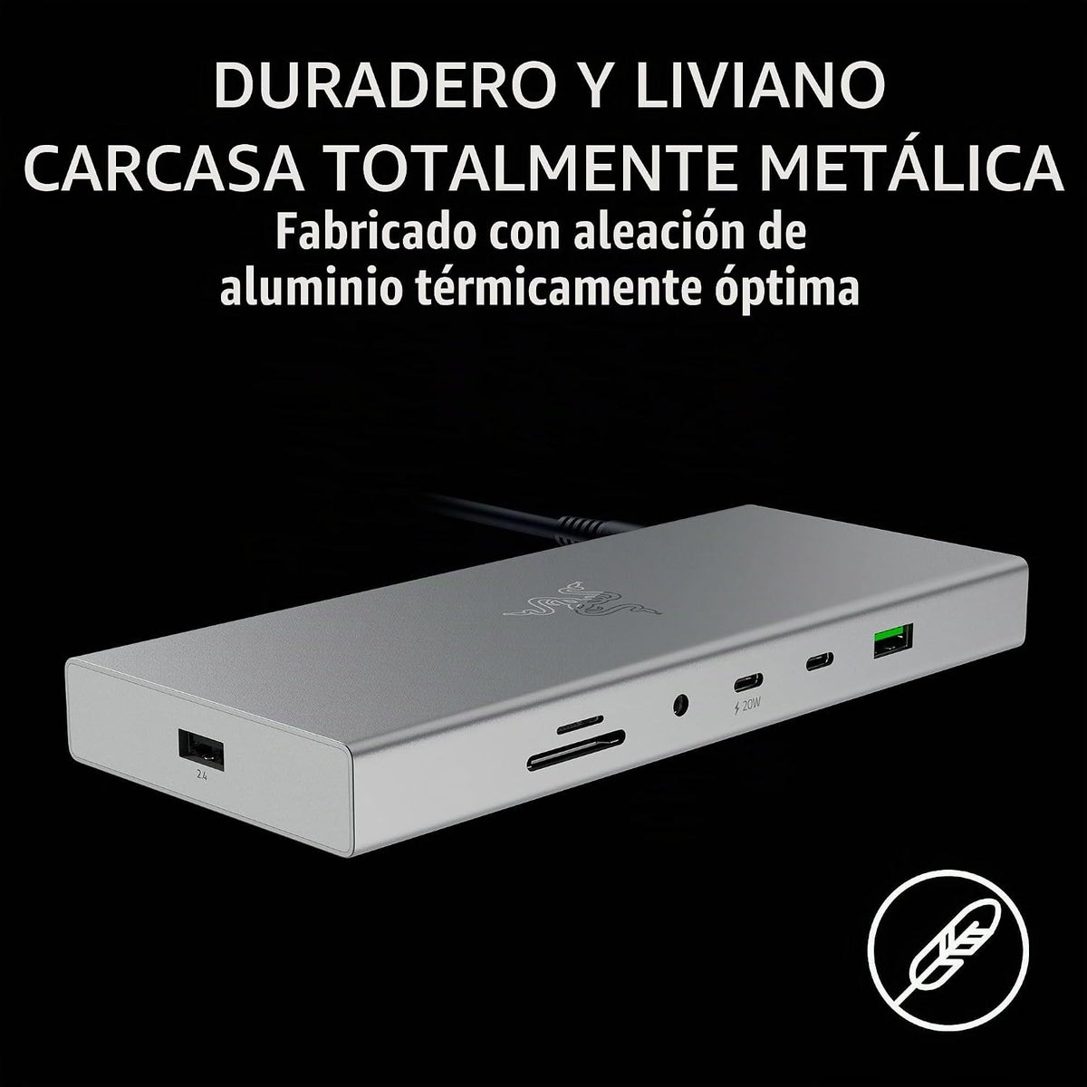 Razer Base USB 4, 14 puertos, compatible con Windows y Mac, color blanco