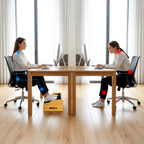 Lámpara Hiceeden Reposapiés de bambú debajo del escritorio, reposapiés ergonómico con 4 alturas ajustables, taburete antideslizante con superficie de masaje para trabajo en oficina y hogar, mejora la postura