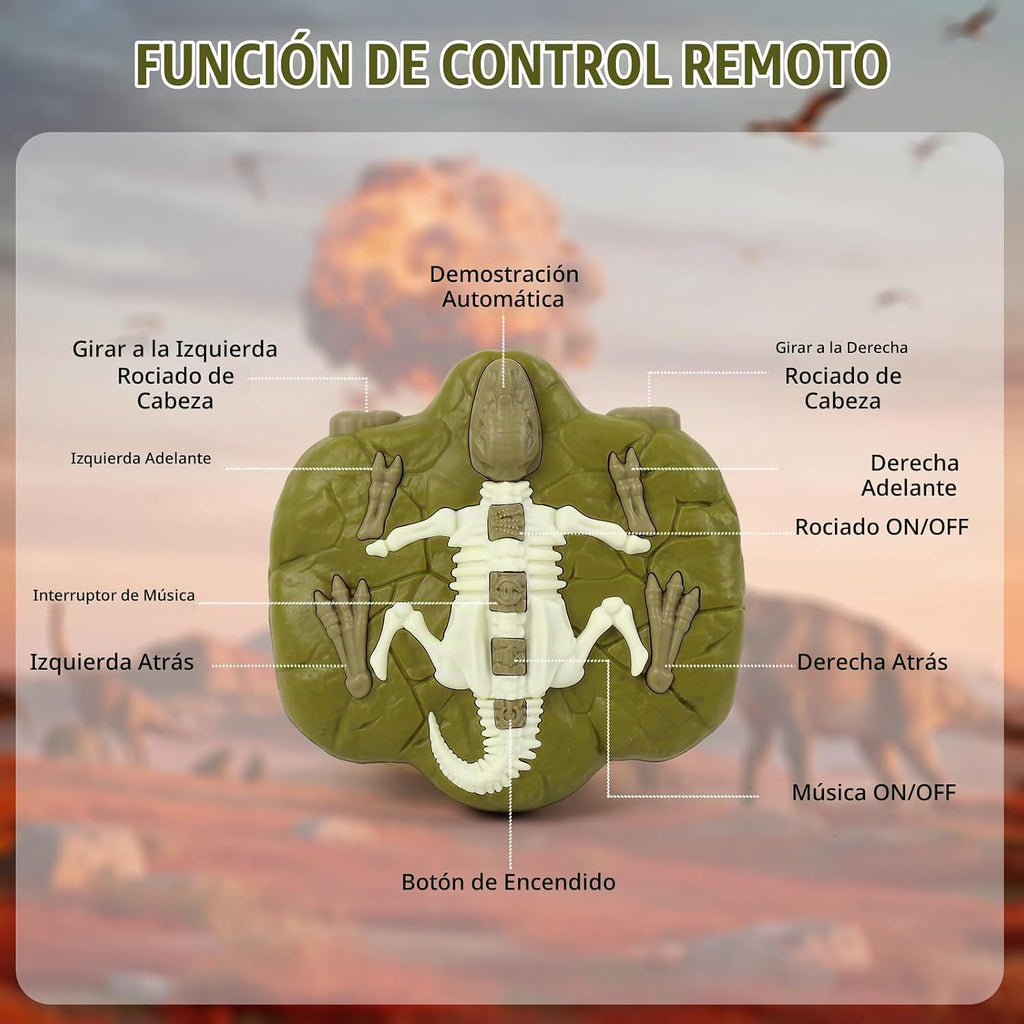Juguetes de dinosaurio caminando a control remoto para niños, juguete grande de dinosaurio T-Rex con rugido, luces y aerosol, el mejor regalo de cumpleaños para niños de 3-5, 5-7, 8-12 años