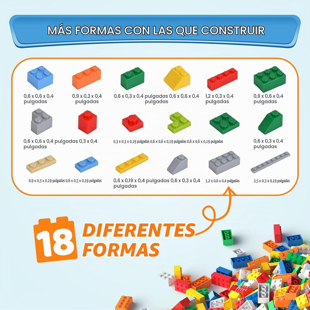Juego de bloques de jardín clásicos a granel de ladrillos de