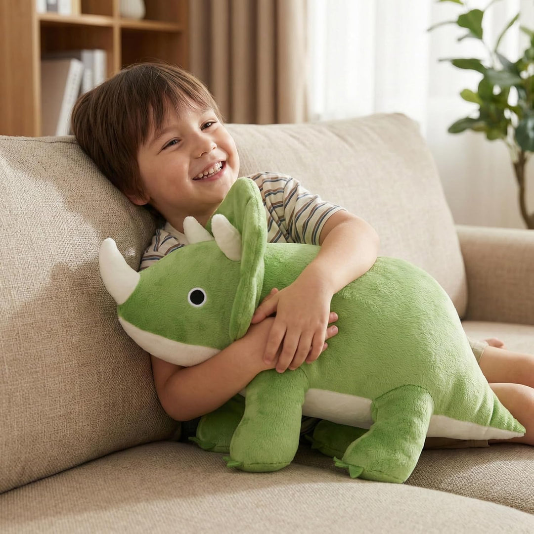 WEIGEDU Dinosaurio Triceratops - Juguetes de peluche con ojos borda...