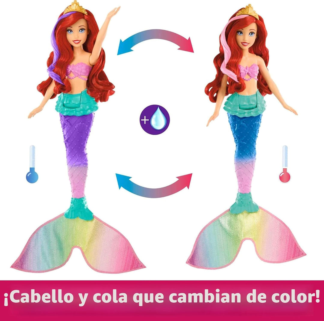 Mattel Disney Princess Toys, Ariel - Muñeca de moda de sirena nadad...