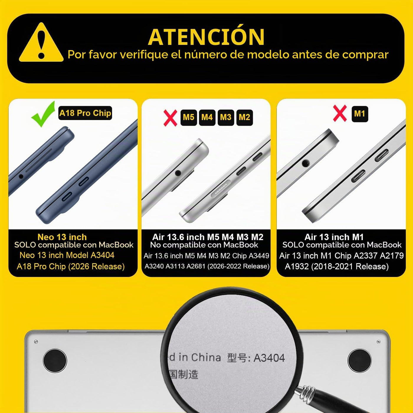 LCMOCICO Funda compatible con MacBook Neo de 13 pulgadas, modelo A3...