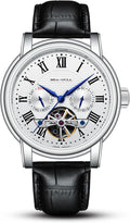 SEA-GULL 2021 Reloj de Hombre Seagull Automático Mecánico Hueco Calendario Potencial Multifunción Volante Negocios, Blanco - D819.626, Correa
