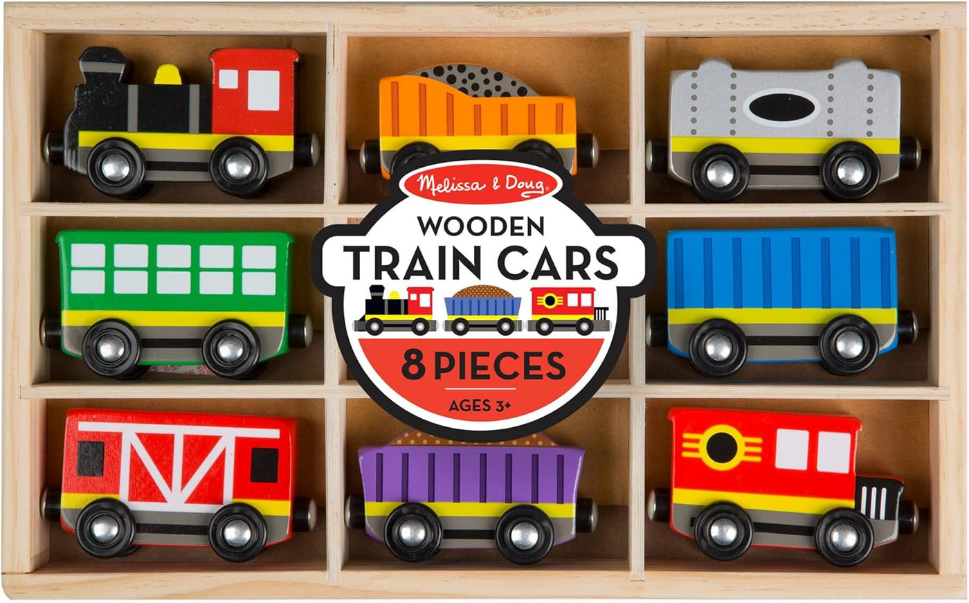 Melissa Doug Tren de madera vagones de tren