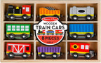 Melissa Doug Tren de madera vagones de tren
