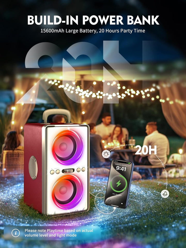 YIER Altavoz Bluetooth, altavoz de fiesta de pico de 240 W con grav...