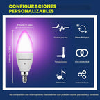 E12 Smart Bulbs 60W Funcionan con Alexa/Google Home, Pack de 3