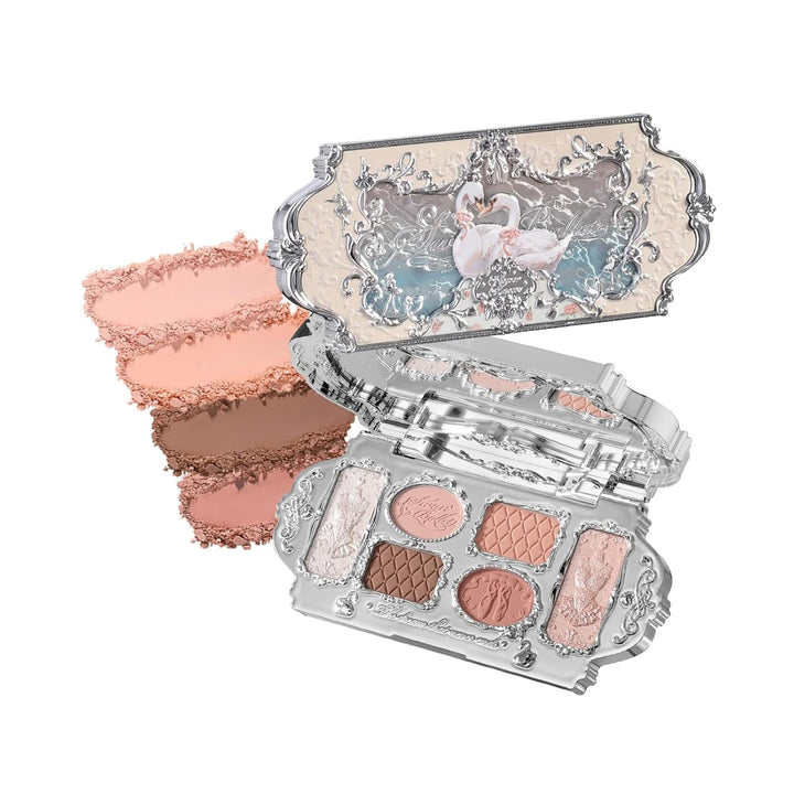 Flower Knows Swan Ballet Paleta de maquillaje de seis colores, pale...