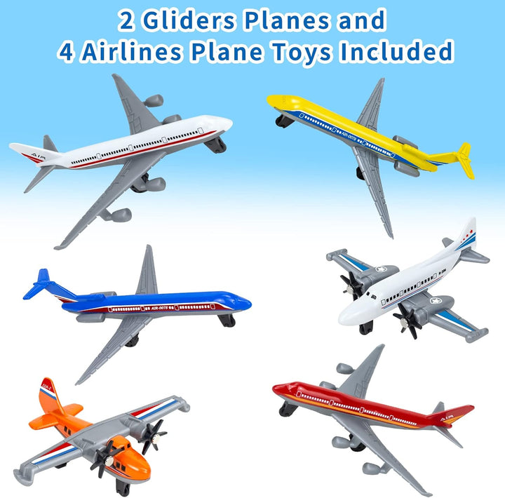 Paquete de 6 aviones de juguete juguete de avión fundido a