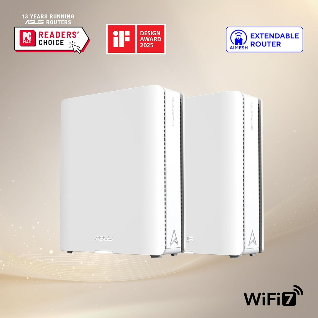 ASUS ZenWiFi BQ16 Pro Quad-Band WiFi 7 Mesh Router (paquete de 2),...
