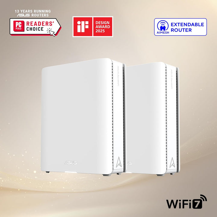 ASUS ZenWiFi BQ16 Pro Quad-Band WiFi 7 Mesh Router (paquete de 2),...