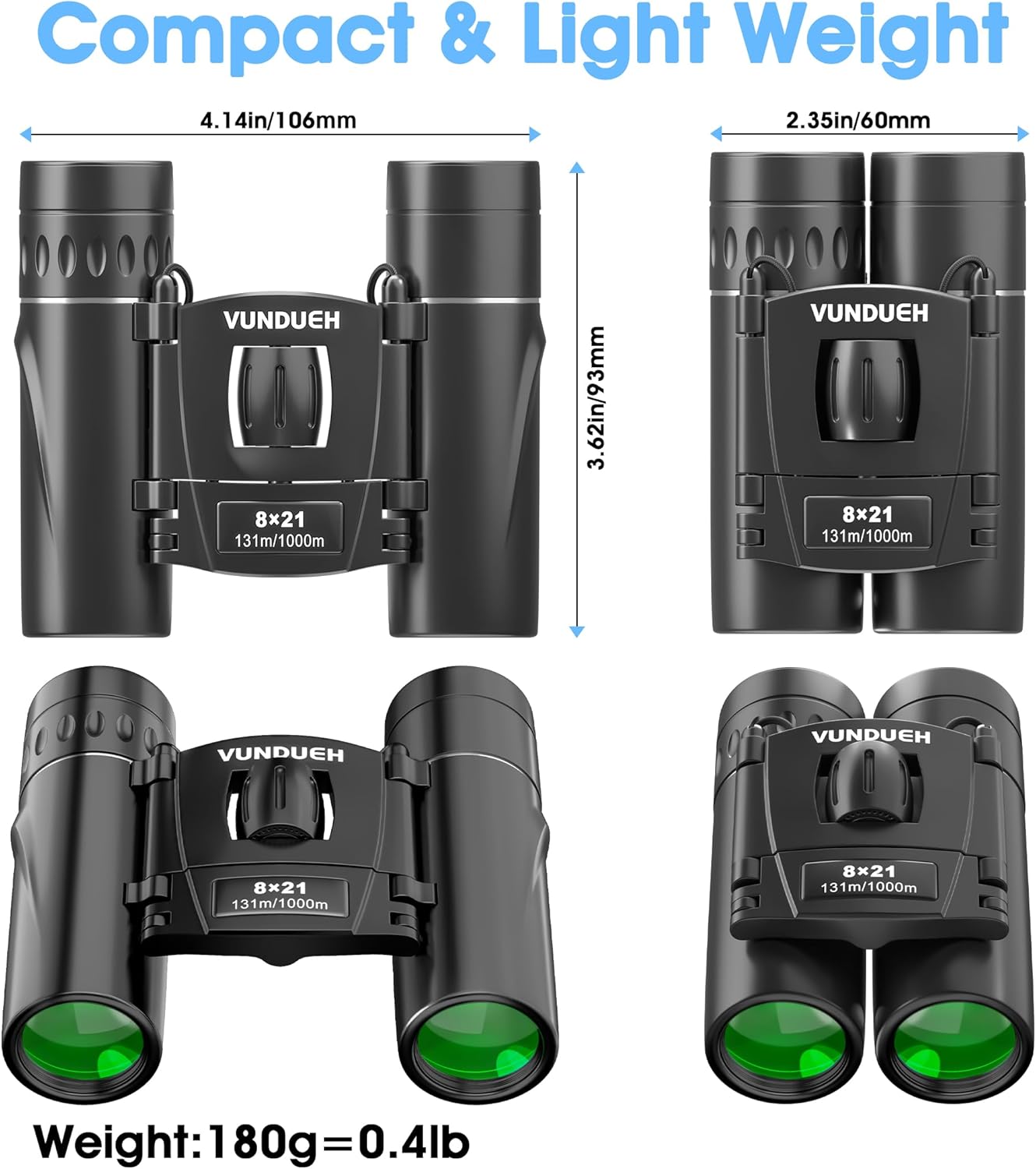 Mini prismáticos compactos para adultos y niños Binocular