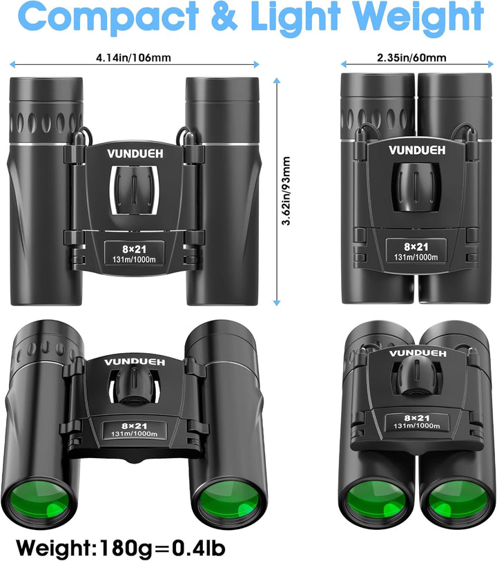 Mini prismáticos compactos para adultos y niños Binocular