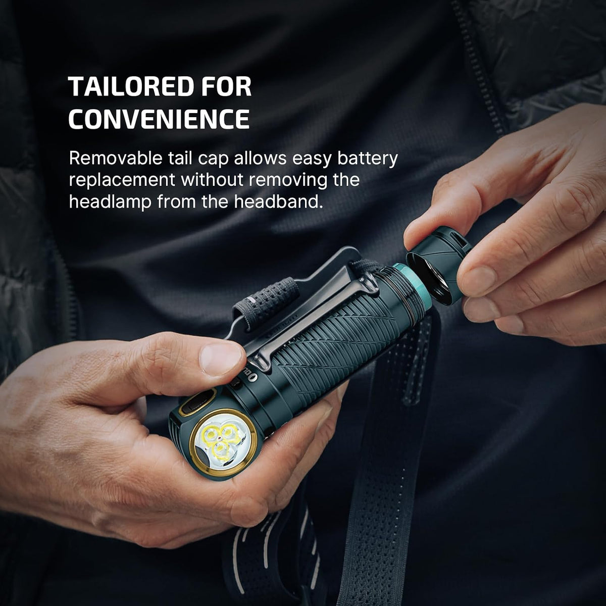 OLIGHT Perun 3 - Linterna frontal recargable, luz roja, impermeable