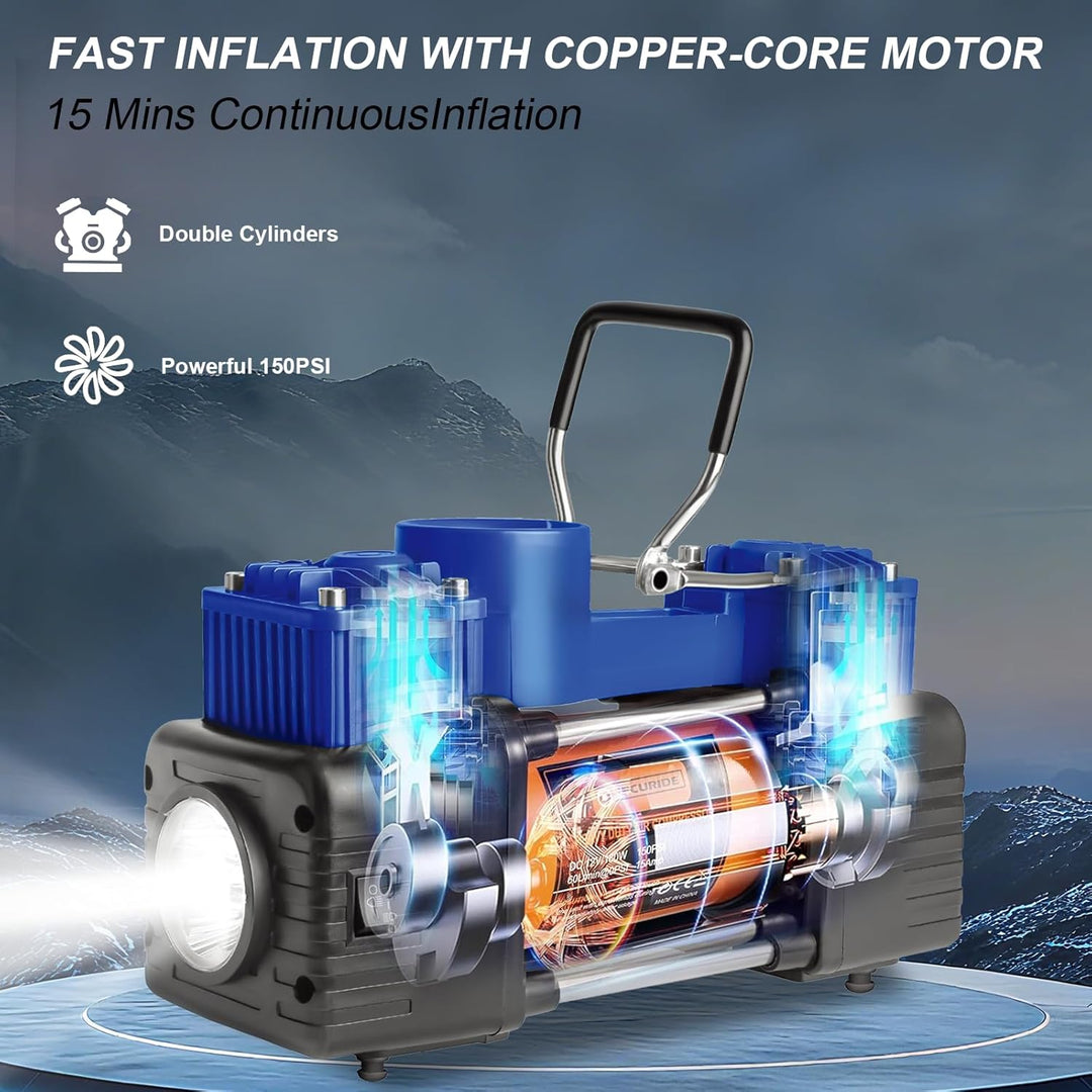 Vehicraft Inflador de neumáticos azul compresor de aire portátil, b...
