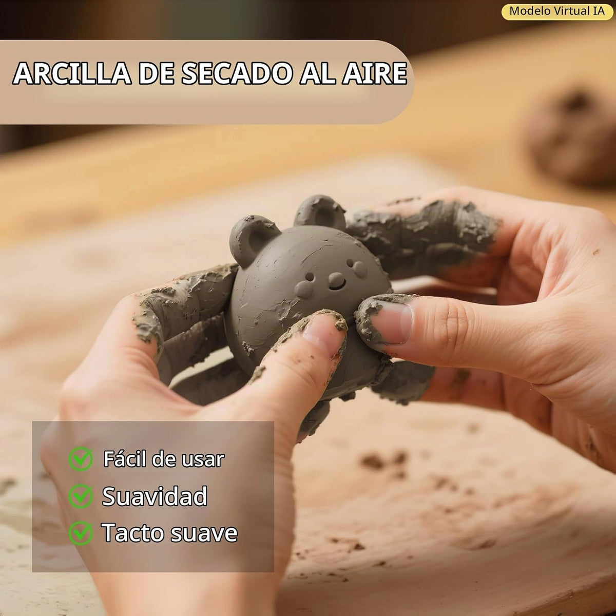 VIBRATITE - Arcilla seca al aire de 10 libras, arcilla de modelado gris para cerámica y escultura