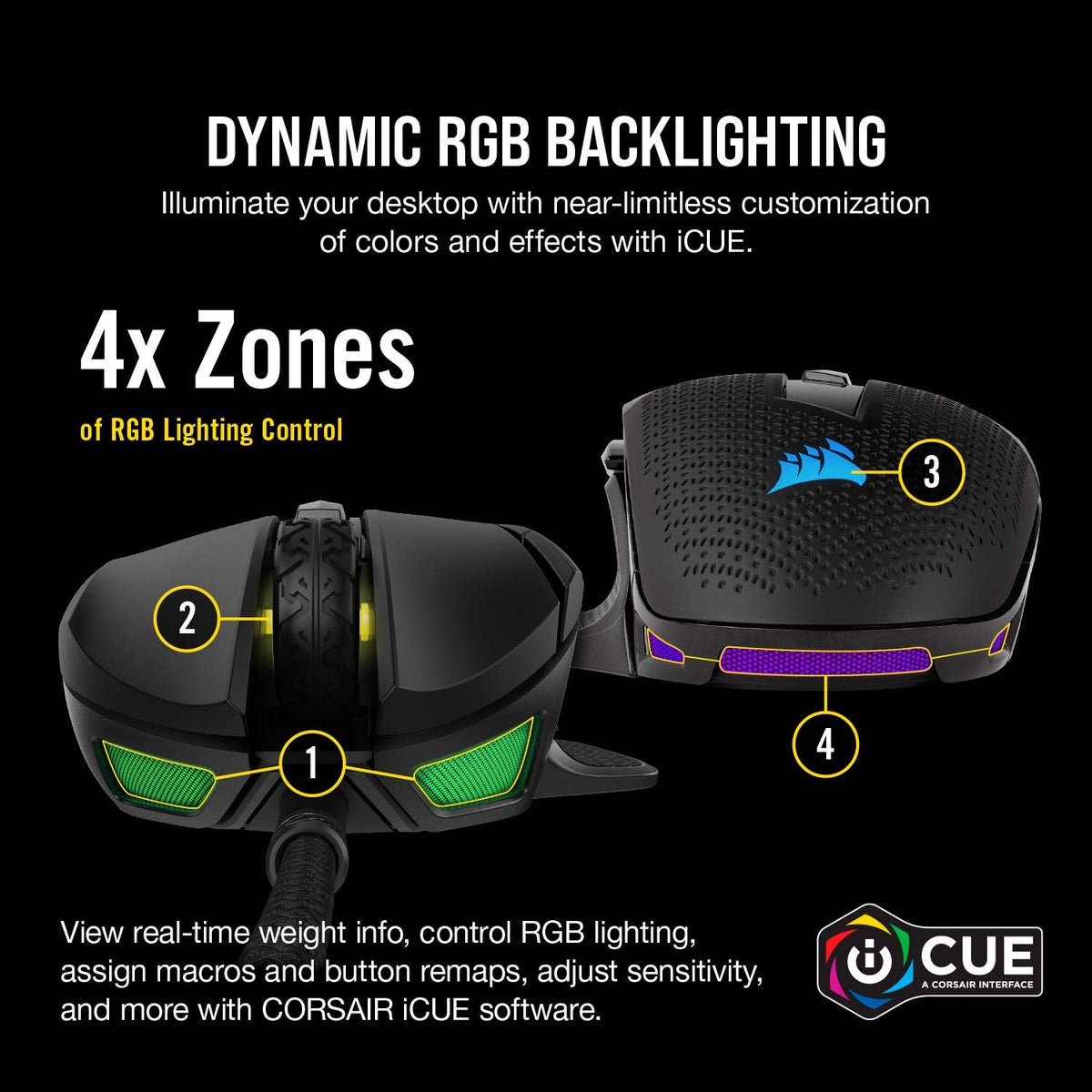 Corsair NIGHTSWORD RGB Gaming Mouse para FPS, MOBA - 18,000 DPI - 1...
