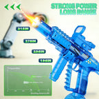 Pistola de agua eléctrica, cargador de 10.8 fl oz, flash de bozal y soplado, agarre de mano giratorio, mira de punto rojo, acción extensible, piscina al aire libre, playa y patio trasero, para niños y