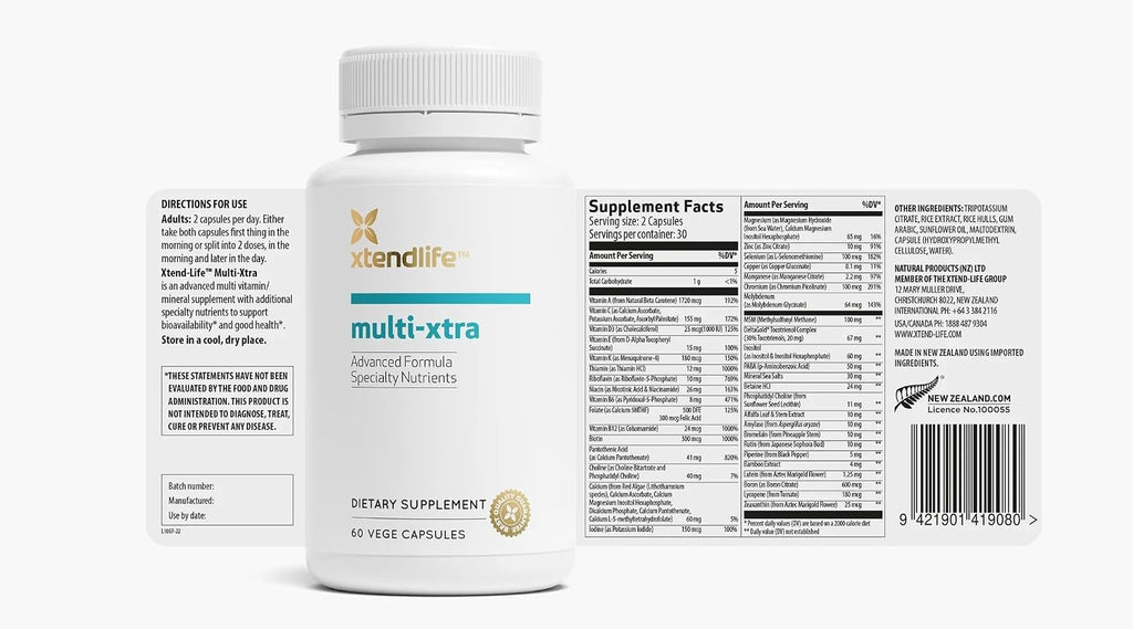 Xtend-Life, Multi-Xtra, multivitamínico avanzado y suplemento mineral, Multivitamínico Multi-Xtra