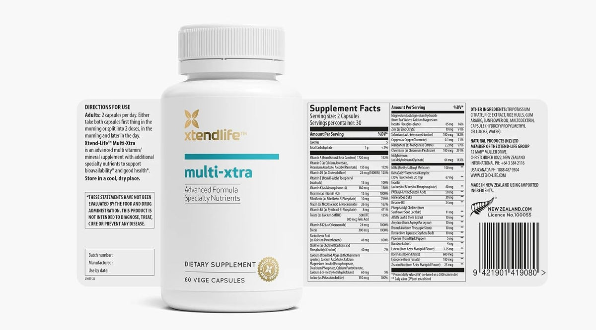 Xtend-Life, Multi-Xtra, multivitamínico avanzado y suplemento mineral, Multivitamínico Multi-Xtra
