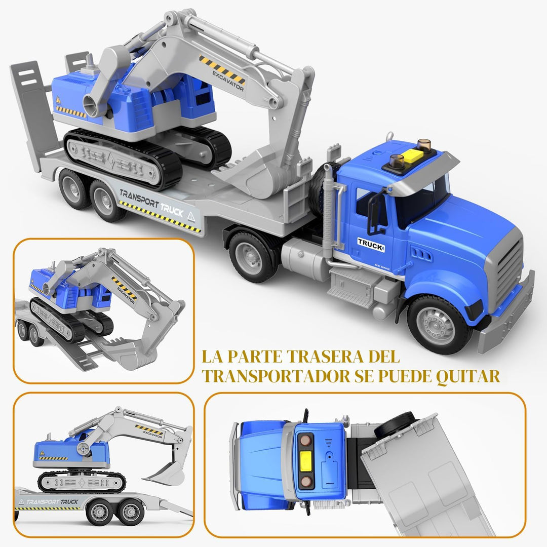 DOWELLIN Camiones de Transporte Juguetes para Niños, Camión Semi Re...