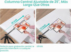 Elitehood Trípode para iPhone para grabación de video aérea [resistente y ultraestable], brazo horizontal largo extensible de 25 pulgadas, soporte de trípode para iPhone con rotación de 360° con
