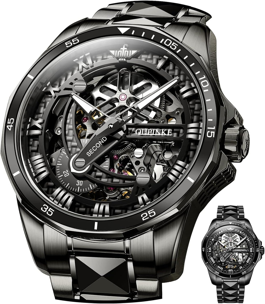 OLEVS Relojes de Lujo para Hombres, Gran Acero Inoxidable, Cuarzo Analógico, Resistente al Agua