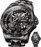 OLEVS Relojes de Lujo para Hombres, Gran Acero Inoxidable, Cuarzo Analógico, Resistente al Agua