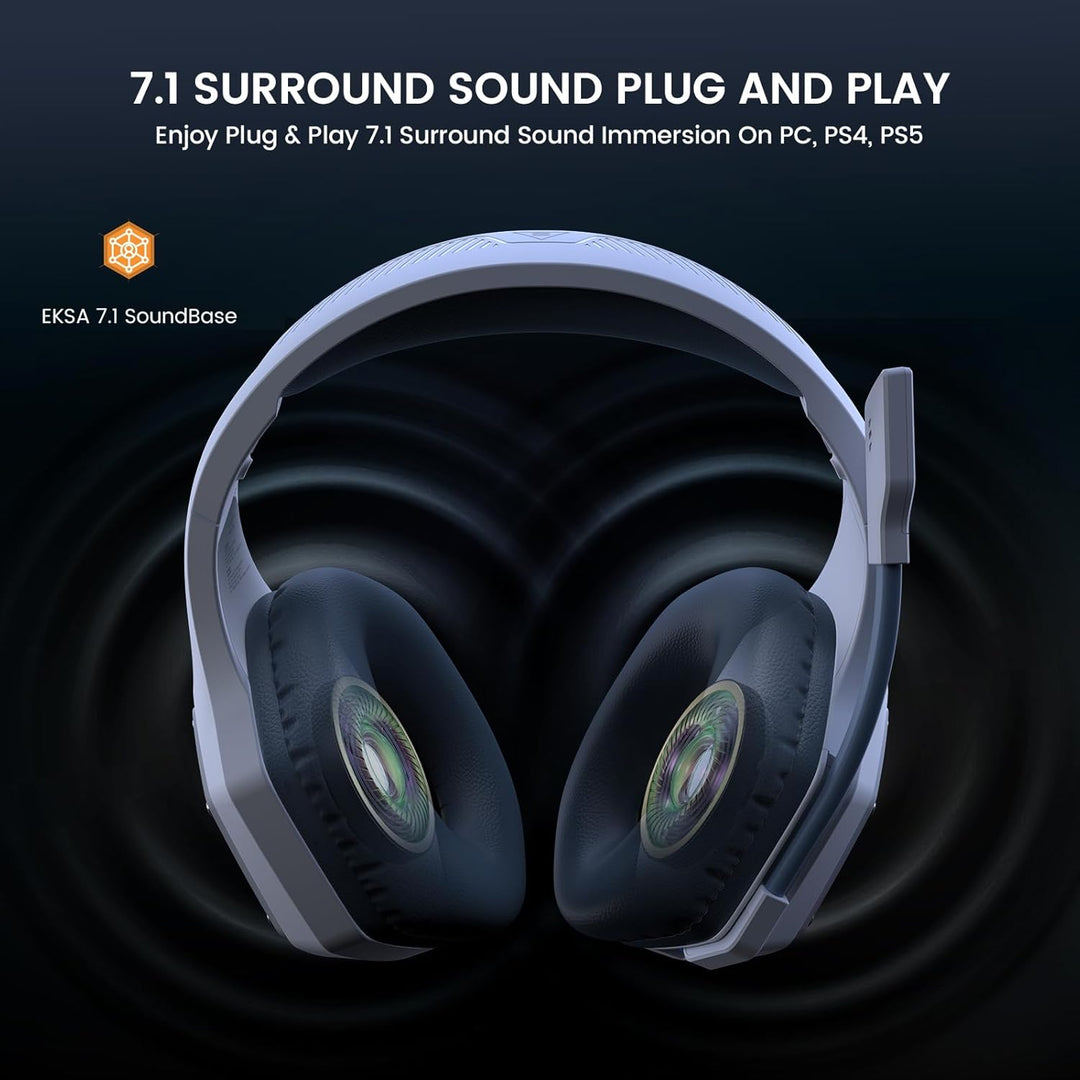 EKSA E1000WT Wireless Gaming Headset,2.4GHz USB Gaming Headphones w...