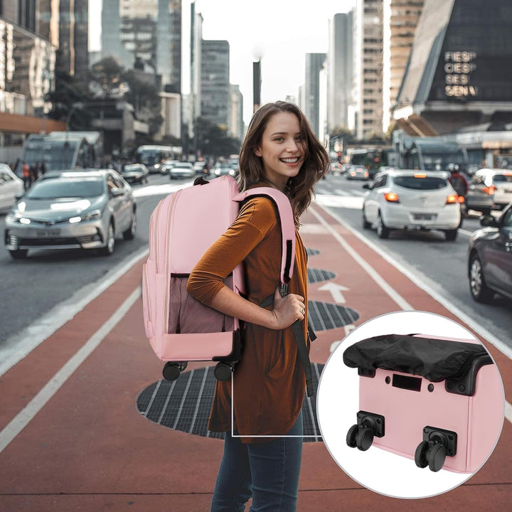 MATEIN Mochila con ruedas para mujeres, bolsa de 18 pulgadas para l...