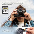 【5 años de recuperación de datos】GIGASTONE Tarjeta SD de 128 GB