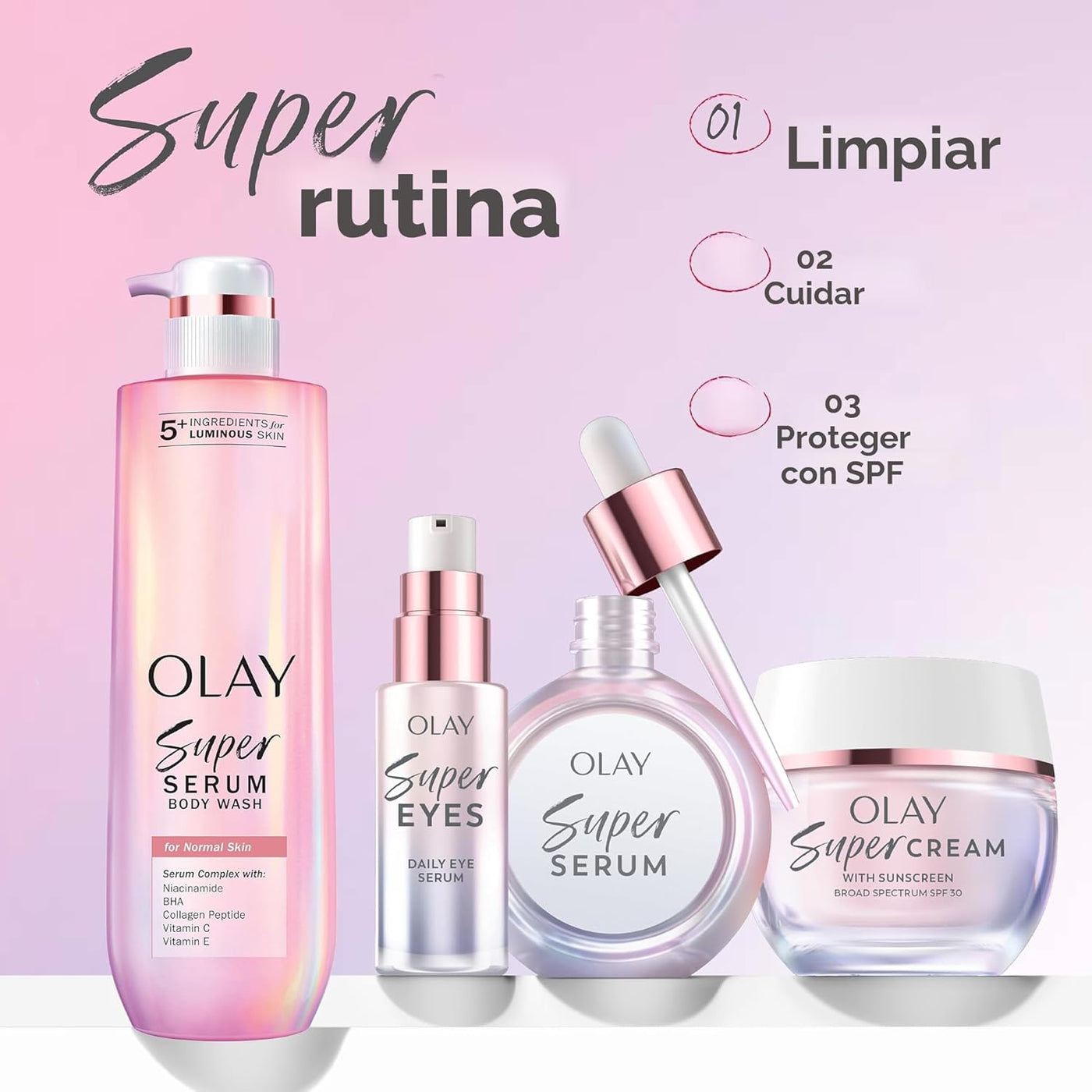 Olay Super Cream con protector solar SPF 30, hidratante facial lige...