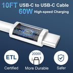 Cargador para iPhone 18 Duo 17 16, carga rápida, cargador USB C de 10 pies