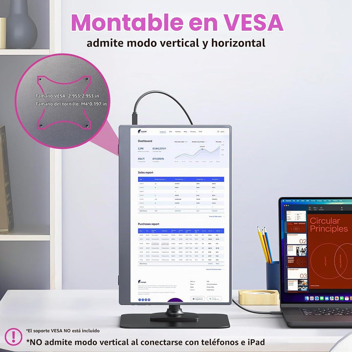 kksmart Monitor portátil de 15.6 pulgadas 1080P FHD 86% sRGB 60Hz,...