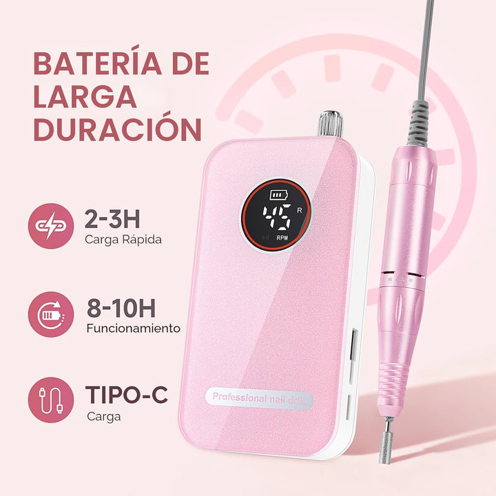 Lima eléctrica profesional de 45000 RPM, lima de uñas eléctrica rec...