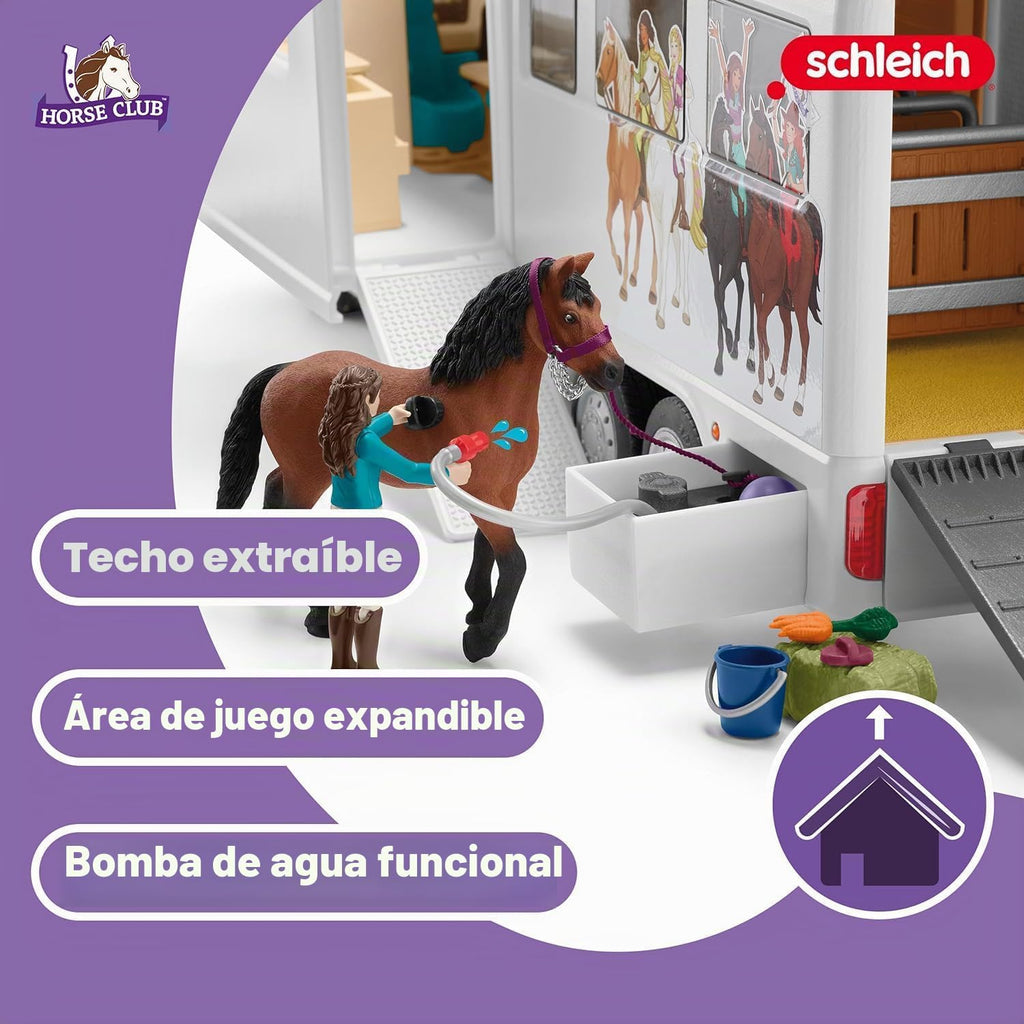 Schleich Horse Club - Set de juego Transportador de caballos de 227 piezas - Para niños 5+ | 42619